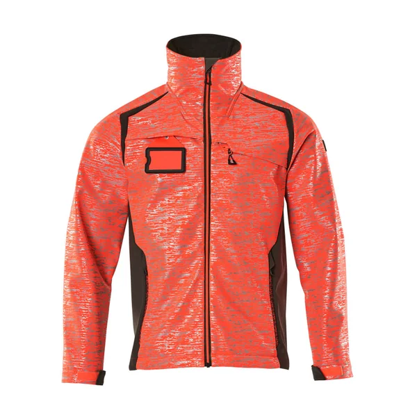 MASCOT SOFT SHELL JACKE MIT REFLEXEFFEKTE SOFT SHELL JACKE GRÖSSE S, HI-VIS ROT/DUNKELANTHRAZIT